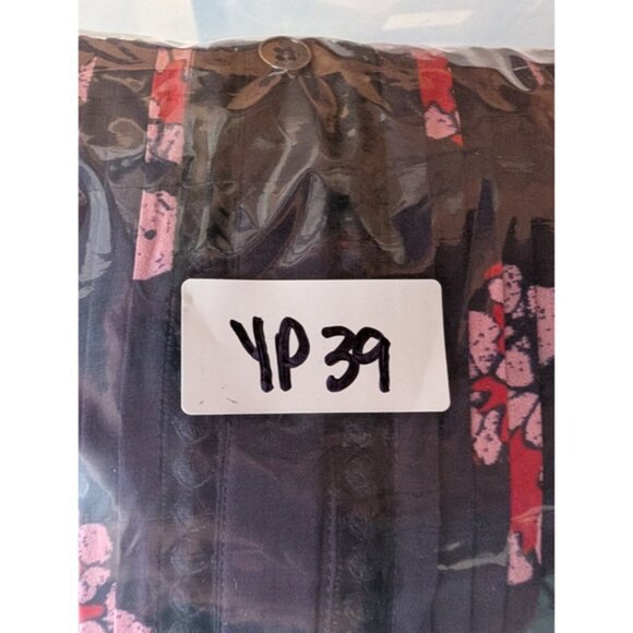 Sea New York Navy Silk Floral Lace Panel Button Up Coquette Blouse Size 2 - Picture 9 of 9